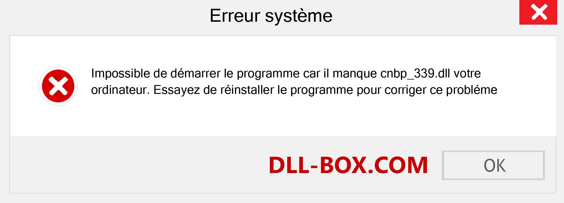 Le fichier cnbp_339.dll est manquant ?. Télécharger pour Windows 7, 8, 10 - Correction de l'erreur manquante cnbp_339 dll sur Windows, photos, images